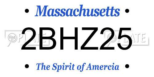 2BHZ25 Massachusetts License Plate
