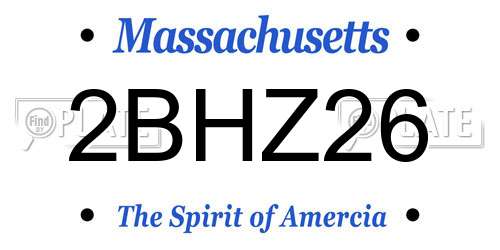 2BHZ26 Massachusetts License Plate