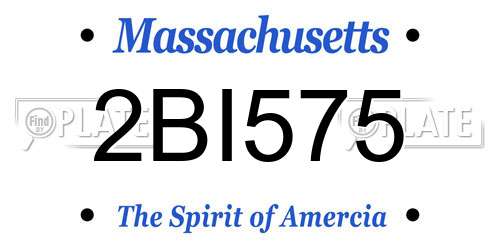 2BI575 Massachusetts License Plate