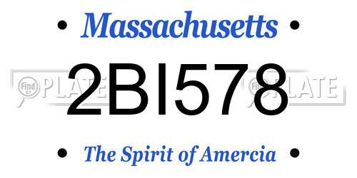 2BI578 Massachusetts License Plate
