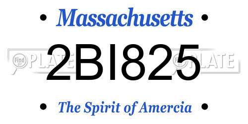 2BI825 Massachusetts License Plate
