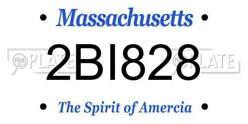 2BI828 Massachusetts License Plate