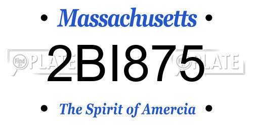 2BI875 Massachusetts License Plate