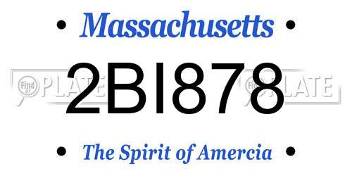 2BI878 Massachusetts License Plate