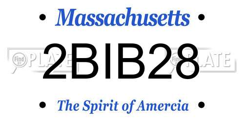 2BIB28 Massachusetts License Plate