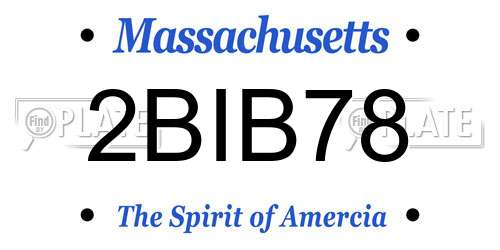 2BIB78 Massachusetts License Plate