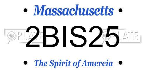2BIS25 Massachusetts License Plate