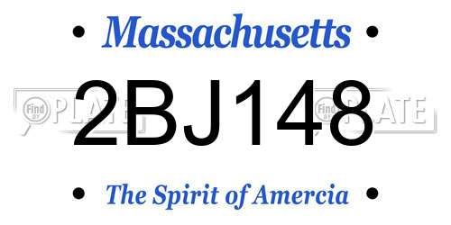 2BJ148 Massachusetts License Plate