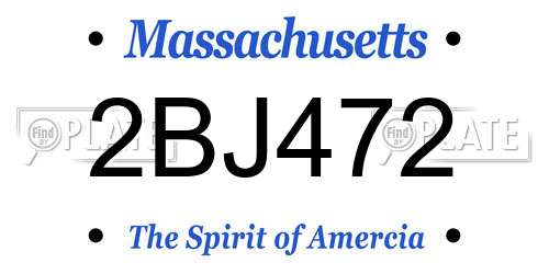 2BJ472 Massachusetts License Plate