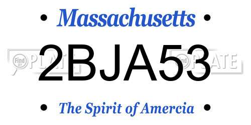 2BJA53 Massachusetts License Plate