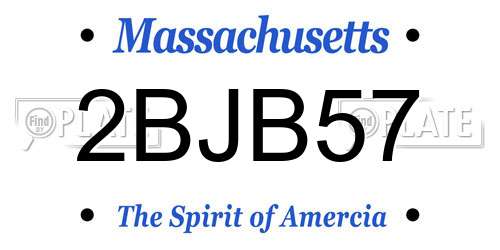 2BJB57 Massachusetts License Plate