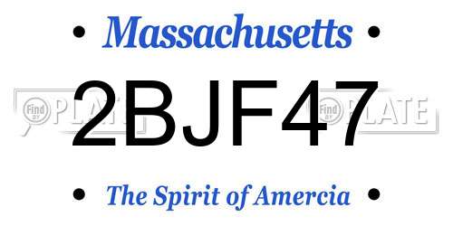 2BJF47 Massachusetts License Plate