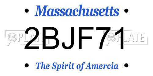 2BJF71 Massachusetts License Plate