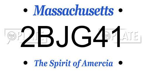2BJG41 Massachusetts License Plate