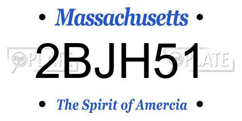 2BJH51 Massachusetts License Plate