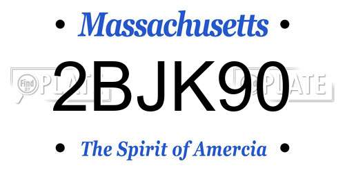 2BJK90 Massachusetts License Plate