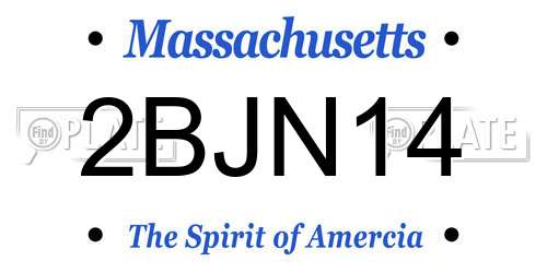 2BJN14 Massachusetts License Plate