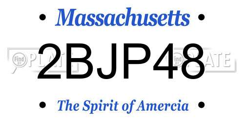 2BJP48 Massachusetts License Plate