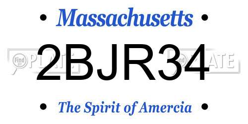 2BJR34 Massachusetts License Plate