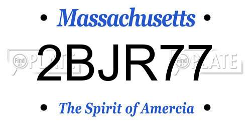 2BJR77 Massachusetts License Plate