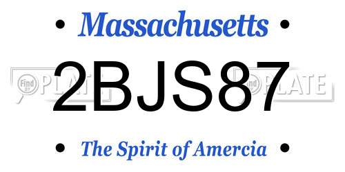 2BJS87 Massachusetts License Plate