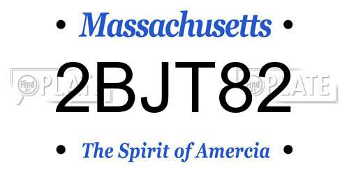 2BJT82 Massachusetts License Plate