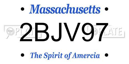 2BJV97 Massachusetts License Plate