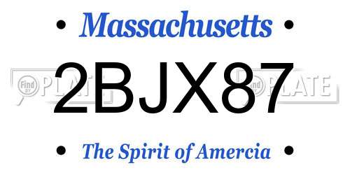 2BJX87 Massachusetts License Plate