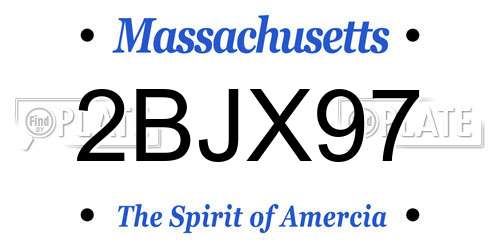 2BJX97 Massachusetts License Plate