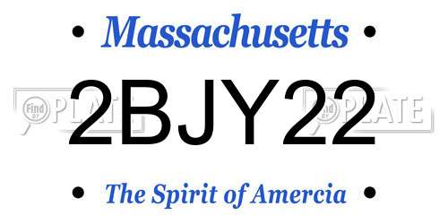 2BJY22 Massachusetts License Plate