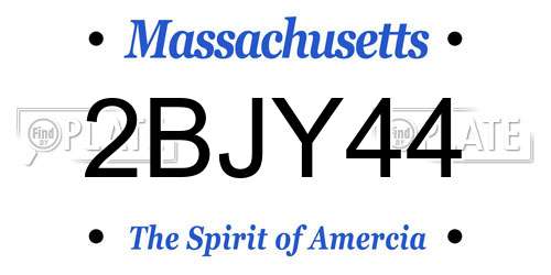 2BJY44 Massachusetts License Plate