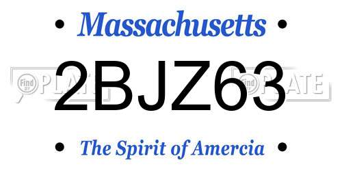 2BJZ63 Massachusetts License Plate