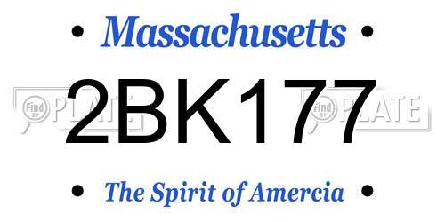 2BK177 Massachusetts License Plate
