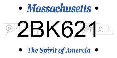 2BK621 Massachusetts License Plate