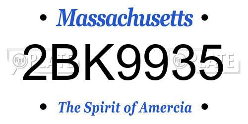 2BK9935 Massachusetts License Plate