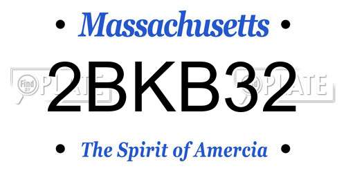 2BKB32 Massachusetts License Plate