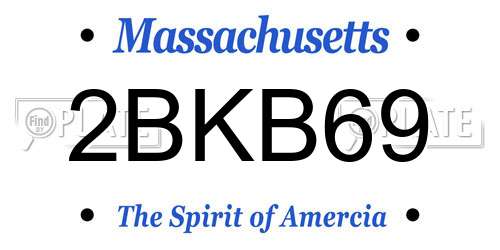 2BKB69 Massachusetts License Plate