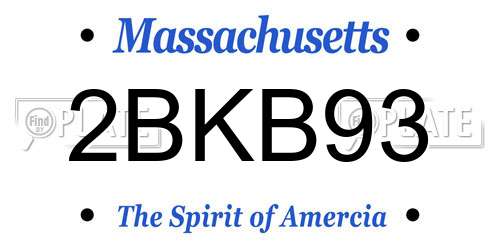 2BKB93 Massachusetts License Plate
