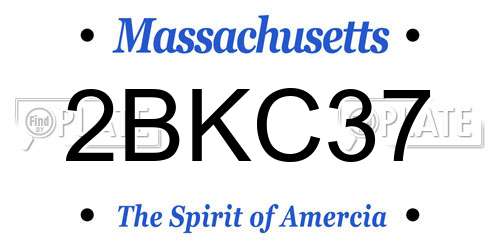 2BKC37 Massachusetts License Plate