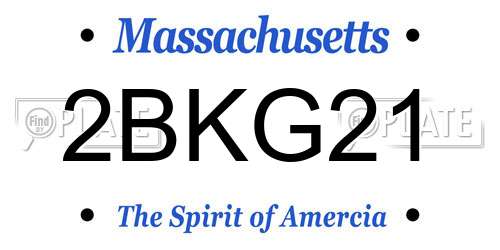 2BKG21 Massachusetts License Plate