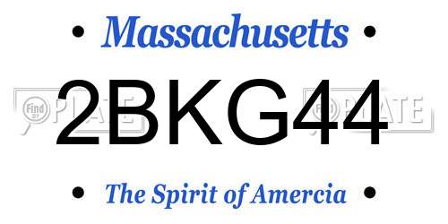 2BKG44 Massachusetts License Plate