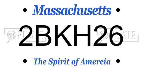 2BKH26 Massachusetts License Plate