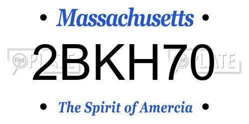 2BKH70 Massachusetts License Plate
