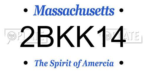 2BKK14 Massachusetts License Plate