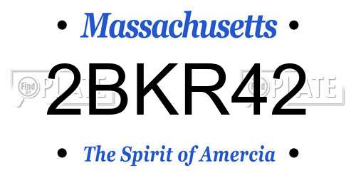 2BKR42 Massachusetts License Plate
