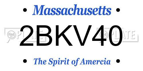 2BKV40 Massachusetts License Plate