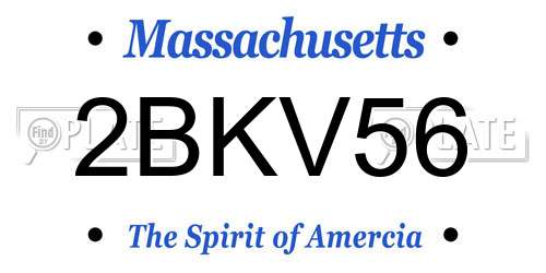2BKV56 Massachusetts License Plate