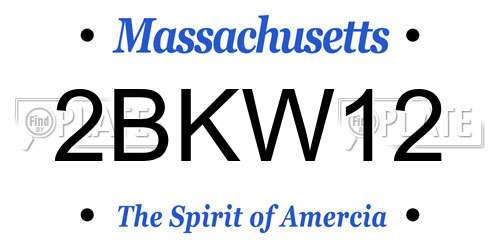 2BKW12 Massachusetts License Plate