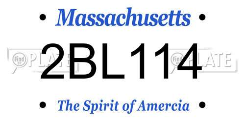 2BL114 Massachusetts License Plate