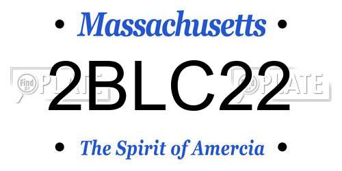 2BLC22 Massachusetts License Plate